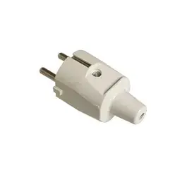 ABL PVC stekker kort Wit / randaarde 10/16 ampère