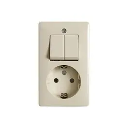 Peha opbouw stopcontact combinatie / serie met randaarde Crème