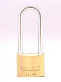 Hangslot 40mm messing extra hoge beugel 63mm Abus 65/40 04778