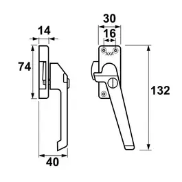 Raamboompje cilinder/rechts/gelijksluitend/aluminium F2 3309-31-92/GE