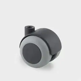 Dub. zwenkwiel 50 mm rubber zwart boutgat 40 kg bureaustoel