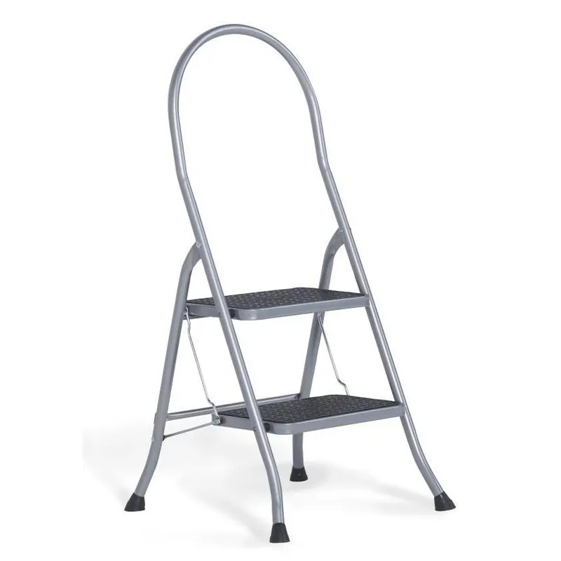 Altrex Cromato huishoudtrap 2-treeds met hoge beugel Silver