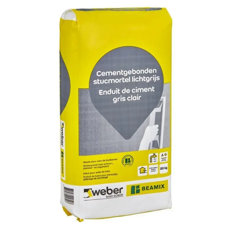Weber Beamix Cementgebonden stucmortel lichtgrijs 20kg