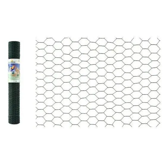 Giardino zeskant geplastificeerd 13 x 1.0mm x 50cm x 2.5 meter RAL 6005 groen