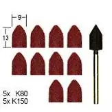 Proxxon Slijpkappen, 9 mm, (elk 5 st. K80 + K150) + houder