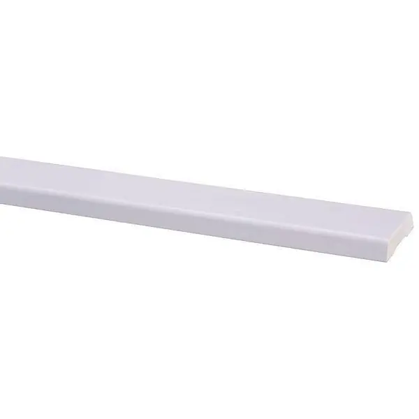 Koplat schuin grenen gegrond 12x45mm wit 270 cm.