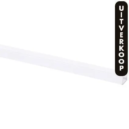 U-profiel kunststof (plaat < 12 mm) 12x15mm wit 260 cm.