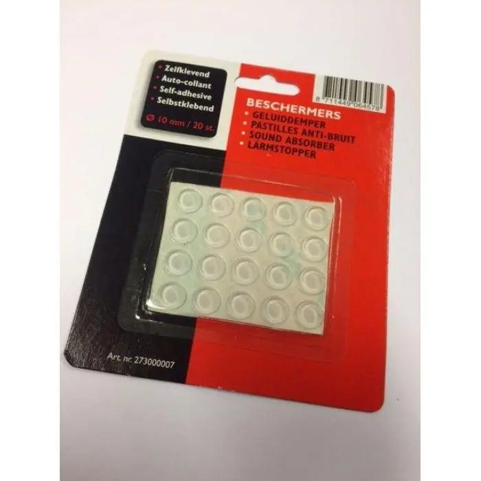 Maclean geluiddempers transparant zelfklevend 10mm (20 stuks)