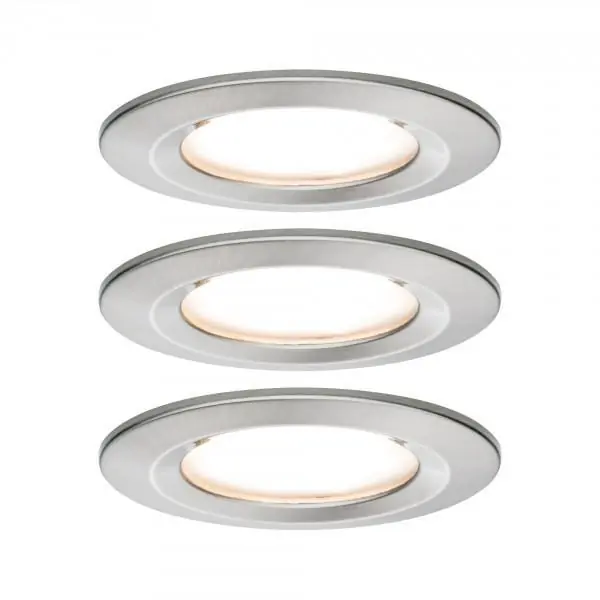 Paulmann Premium EBL set Coin Slim rond stijf LED 3x6,8W 2700 K 230 V 51 mm staal geb/alu