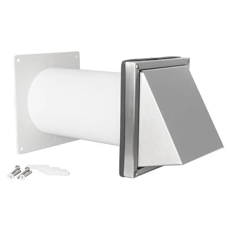 RVS Buitenrooster schuine kap 100 mm.