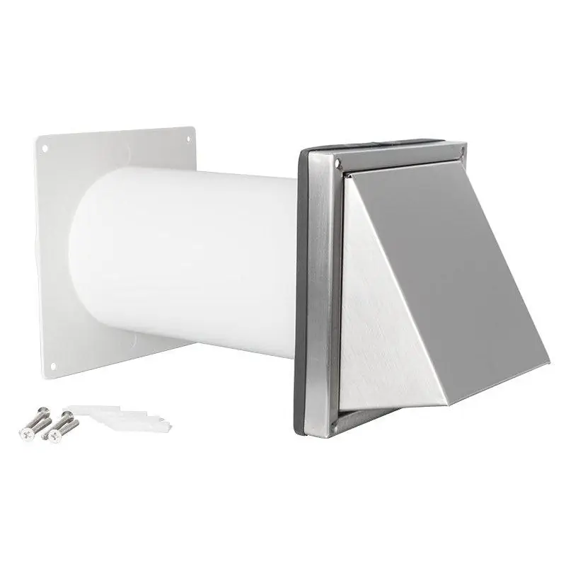 RVS Buitenrooster schuine kap 150 mm.