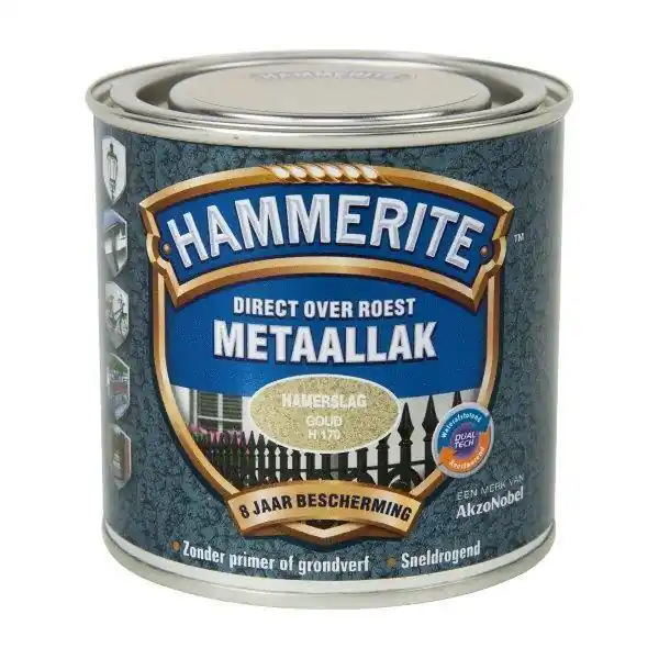 Hammerite metaallak hamerslag goud H170 250ml