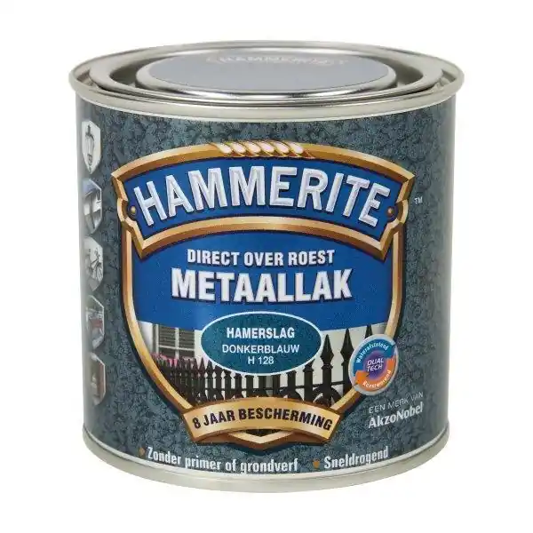 Hammerite metaallak hamerslag donkerblauw H128 250ml