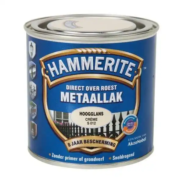 Hammerite metaallak hoogglans creme S012 250ml
