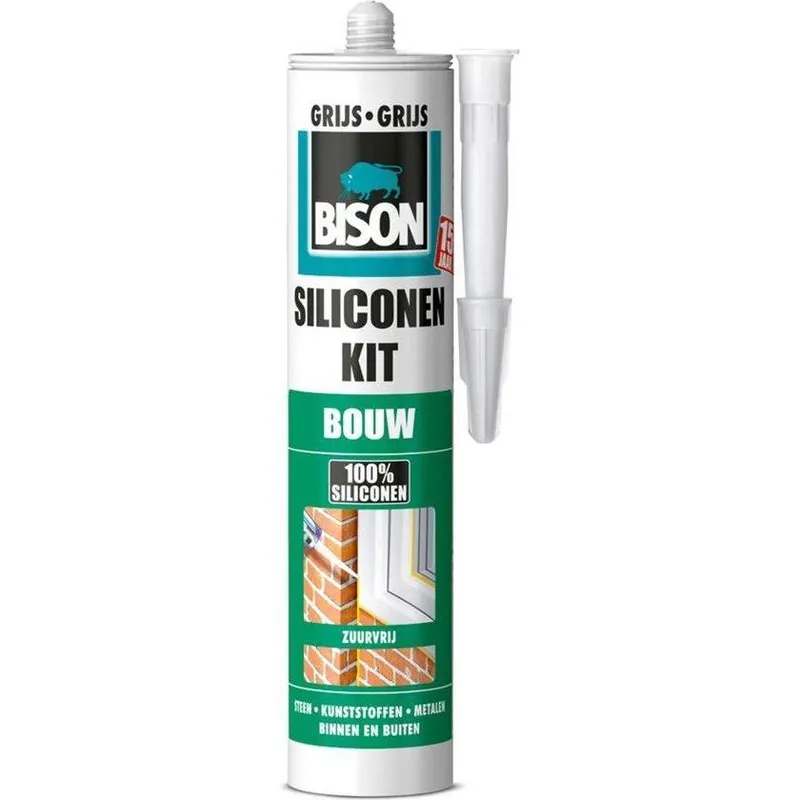 Bison siliconenkit bouw grijs 310ml