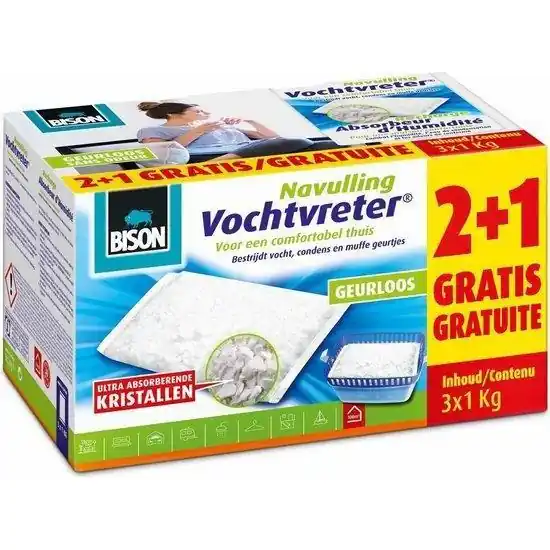 Bison vochtvreter navulling 3x1kg