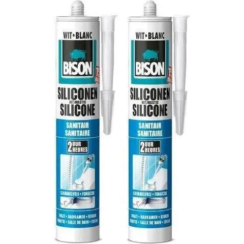Bison siliconenkit sanitair wit 310ml - duopack