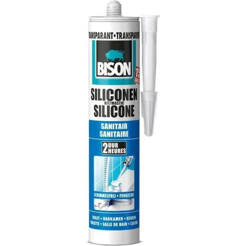 Bison siliconenkit sanitair transparant grijs 310ml