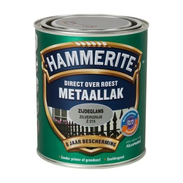 Hammerite metaallak zijdeglans zilvergrijs S015 750ml