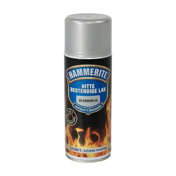 Hammerite hittebestendige lak mat zilvergrijs 400ml