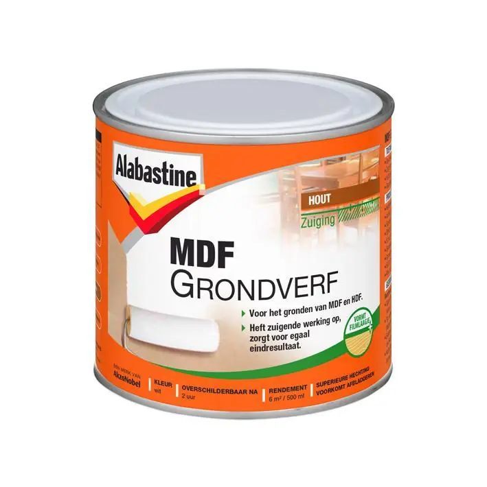 Alabastine MDF grondverf 2in1 wit 500ml