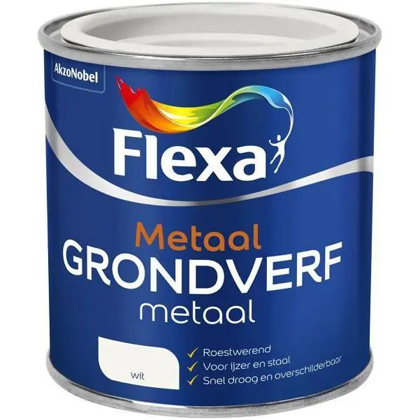Flexa grondverf metaal wit 250ml