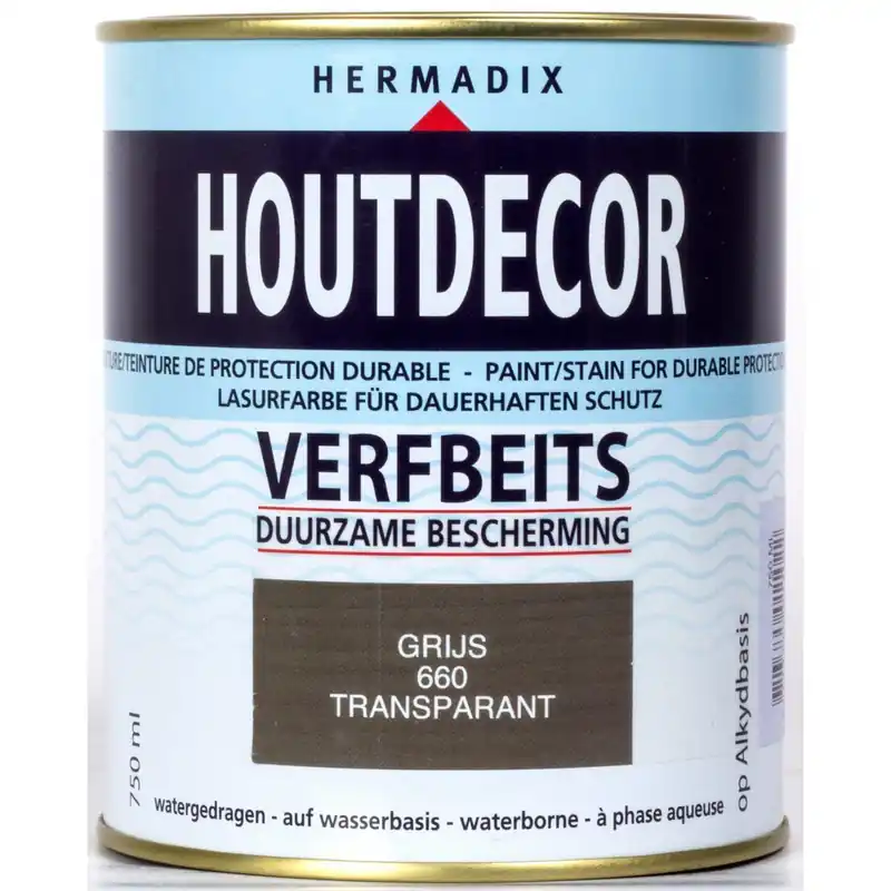 Hermadix houtdecor 660 transparant grijs 750 ml