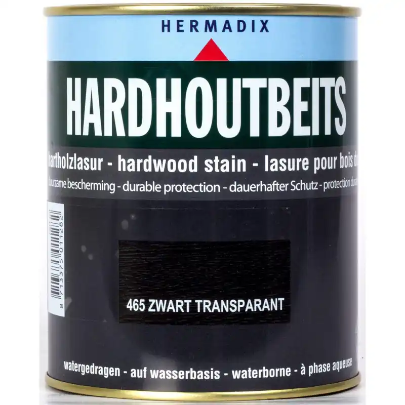 Hermadix hardhoutbeits 465 zwart transparant 750 ml