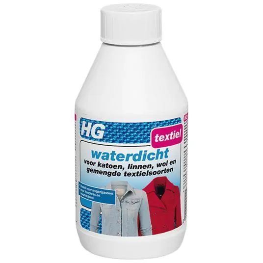 HG waterdicht voor katoen, linnen, wol en gemengde textielsoorten 300 ml.