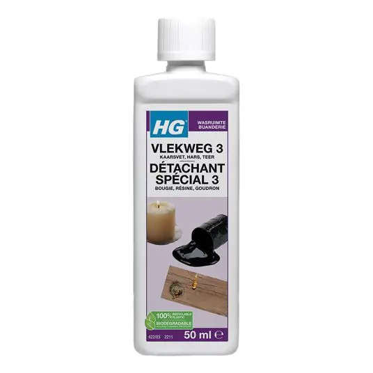 HG vlekweg voor kaarsvet-, hars- & teervlekken 50 ml.