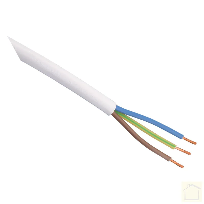Huishoudsnoer VMVS, belastbaar tot 1200W 3 x 0.75 mm² 20 m wit