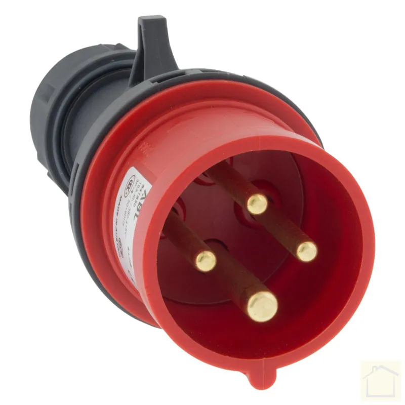 Stekker kracht, twist, 3-polig + aarde, 16A, IP44 rood