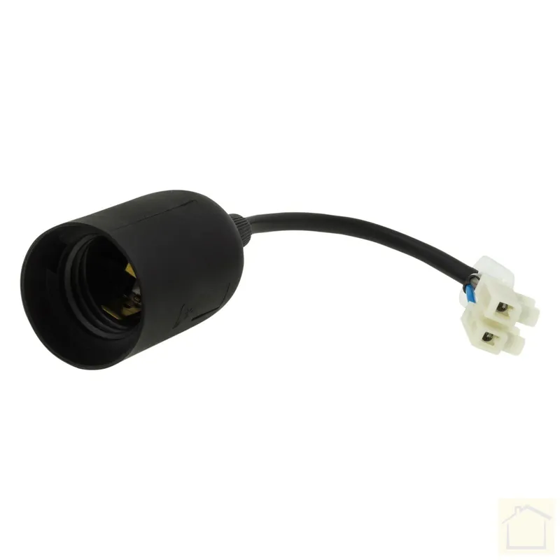 Verhuisfitting E27, met kabel en kroonsteen, max 60W zwart