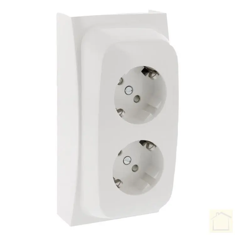 Attema K40 contactdoos P25-K40, 2-voudig, randaarde polarwit