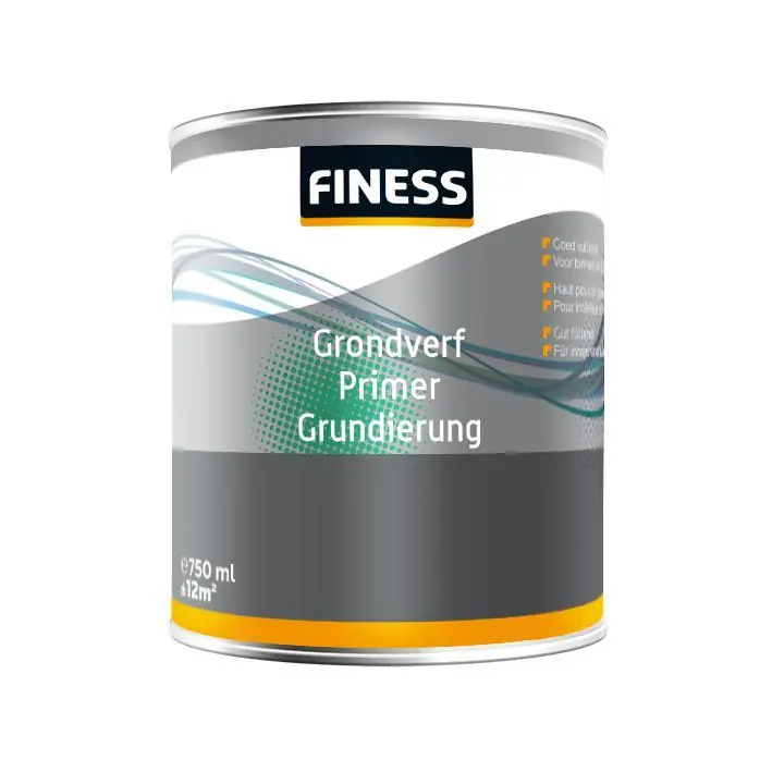 Finess grondverf binnen/buiten grijs 250ml