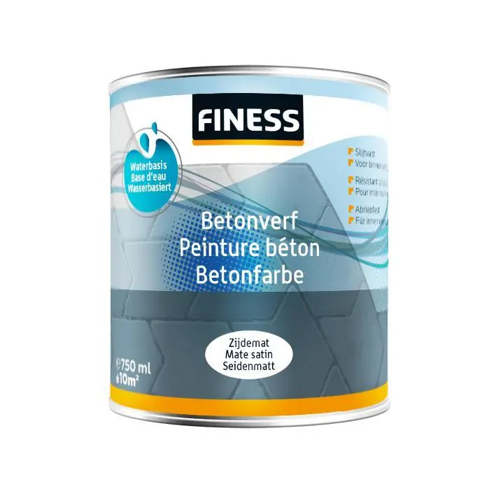 Finess betonverf acryl binnen/buiten grijs 750ml