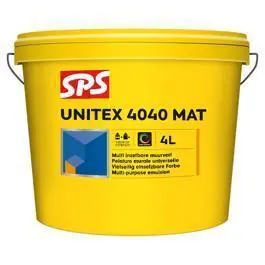 SPS Unitex muurverf 4040 mat wit P binnen-buiten 4l