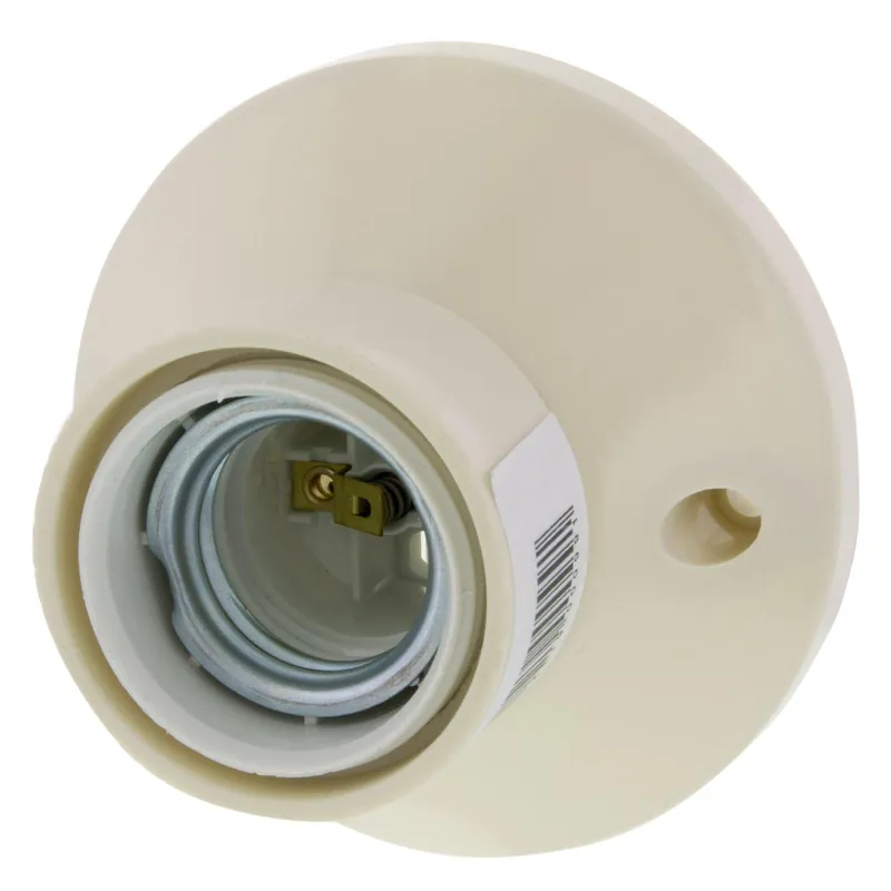 Plafondfitting E27, recht, max 60W crème