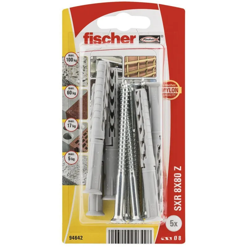 fischer constructieplug SXR 8x80 Z verzonken kop