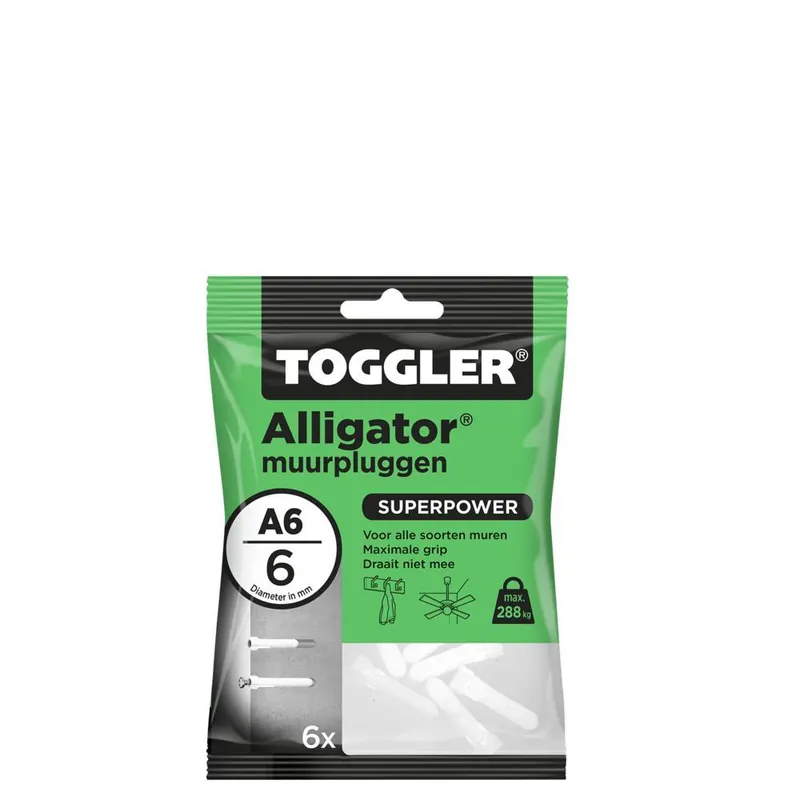 Toggler Alligator plug zonder flens A6 (6 st.)