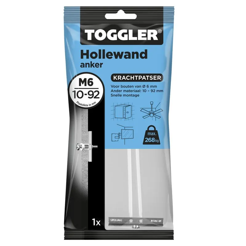 Toggler hollewand ankers M6