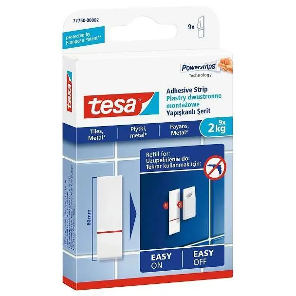 Tesa Powerstrips tegels & metaal 2 kg. (9 stuks)