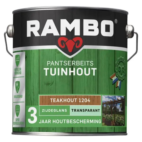 Rambo pantserbeits tuinhout zg transparant teakhout 1204 2,5 liter