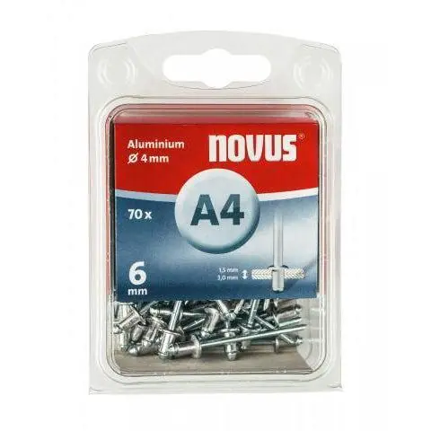 Novus blindklinknagel A4 X 6mm alu SB (70 stuks)
