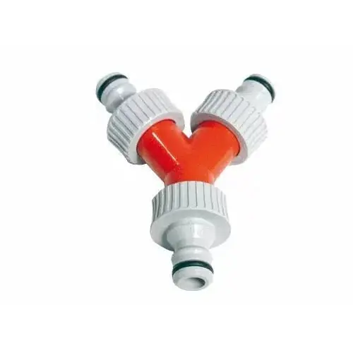 Y-vertakking met 3 opgeschroefde kraannippels PVC