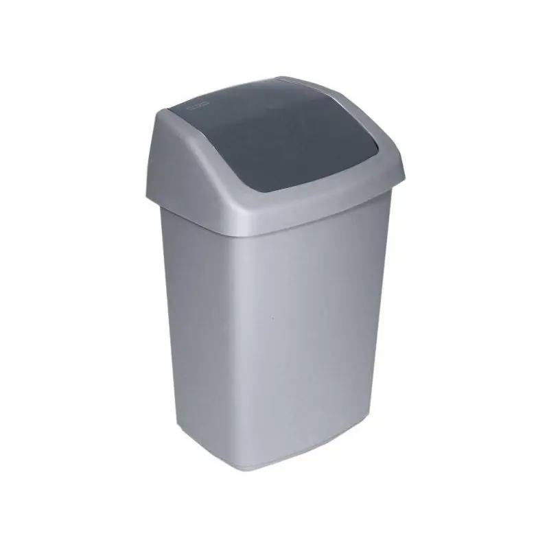 Curver swing bin 10 liter zilver / antraciet