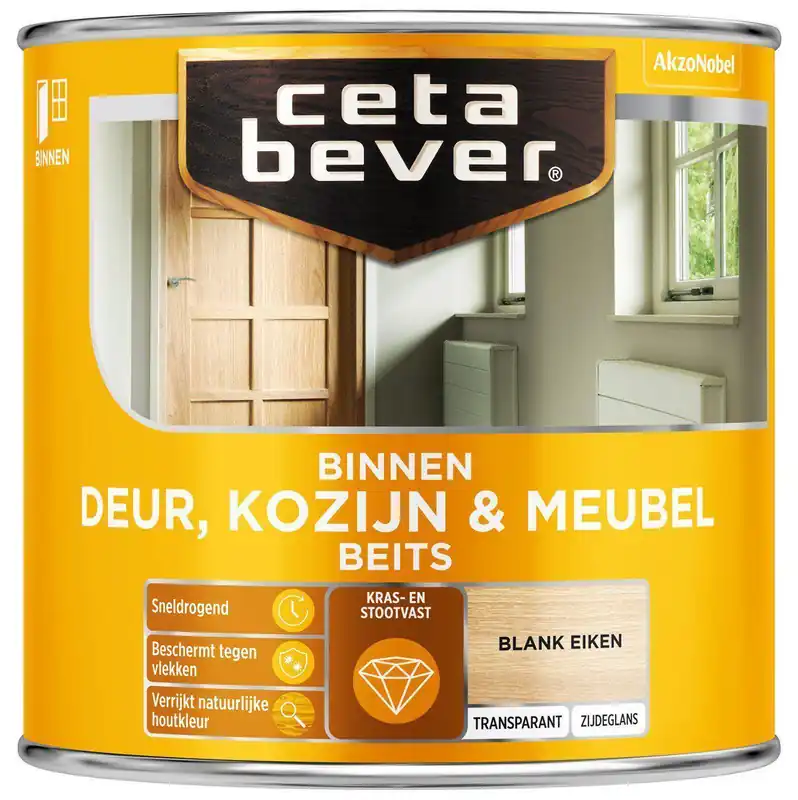 Ceta Bever Deur & Kozijn binnenbeits transparant 0104 blank eiken 250 ml.