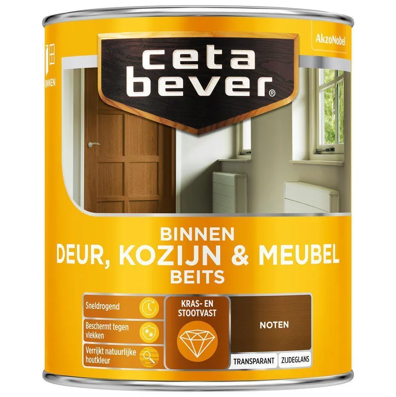 Ceta Bever Deur & Kozijn binnenbeits transparant 0110 noten 750 ml.