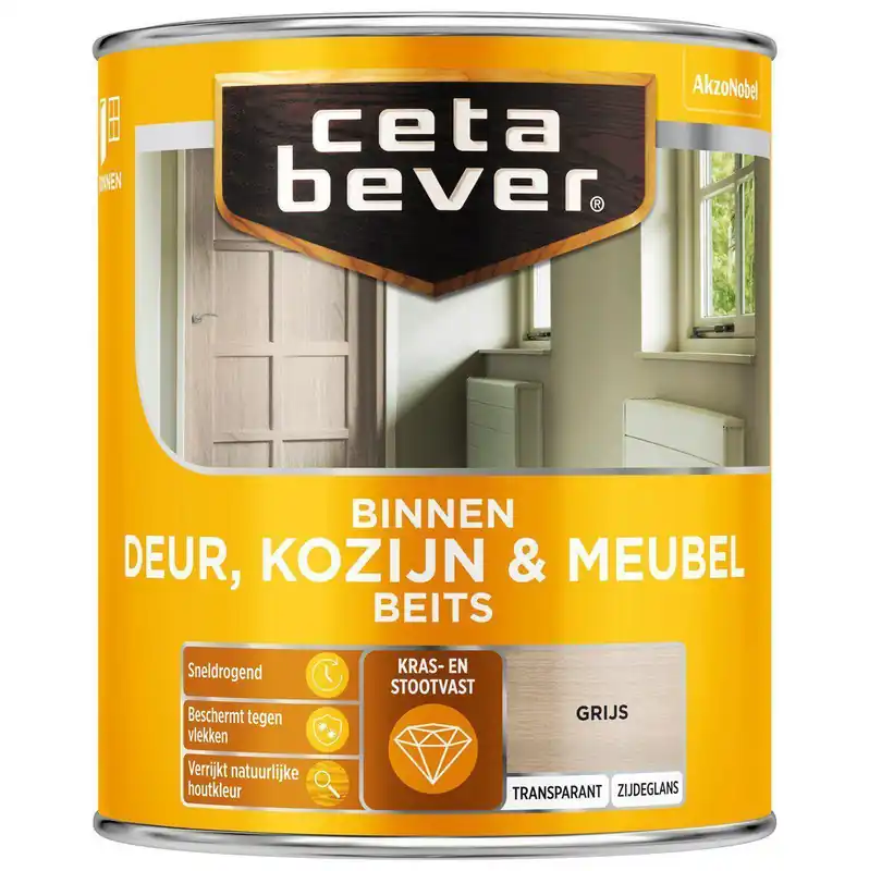 Ceta Bever Deur & Kozijn binnenbeits transparant 0592 grijs 750 ml.