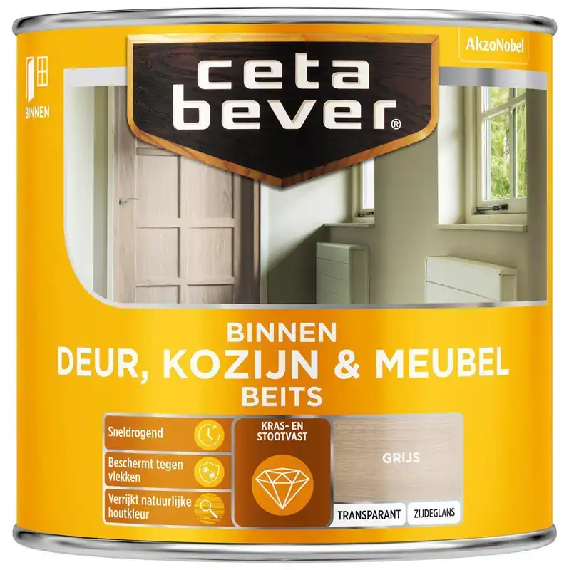 Ceta Bever Deur & Kozijn binnenbeits transparant 0592 grijs 250 ml.